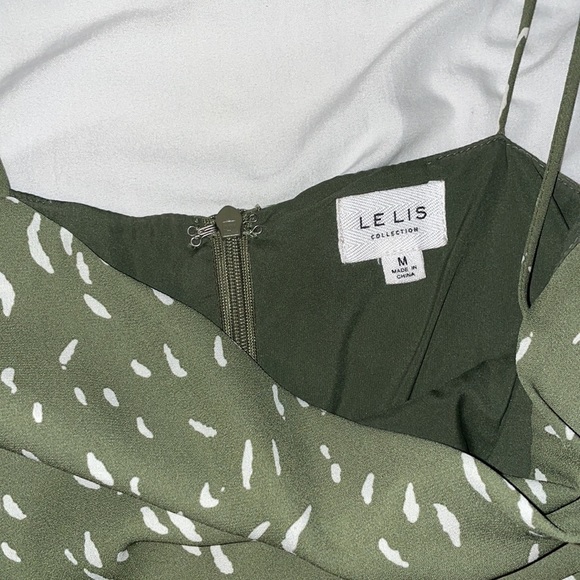 Le Lis Green and White Pattern Mini Dress - Picture 3 of 5